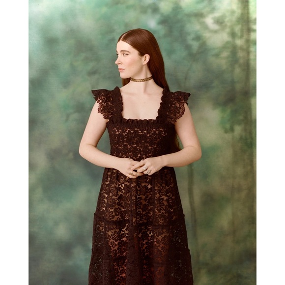 Hill House Dress Lace Ellie Nap Sheer Collector’s Edition Midi Black XS EUC - Picture 6 of 8